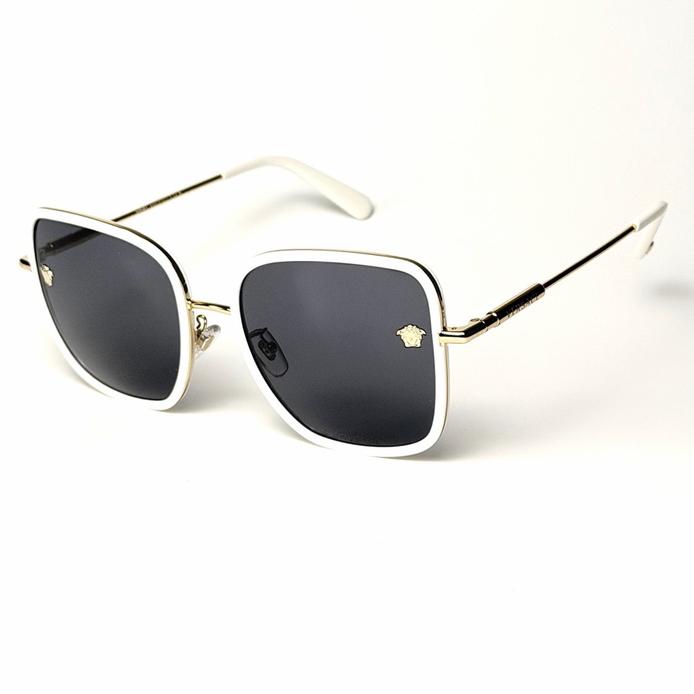 Versace Mod 2247D 1471/87 White and Gold Sunglasses Authentic New - Picture 7 of 10